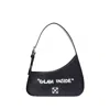 Off-white Jitney Quote Leather Shoulder Bag In Black