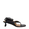 Off-white Off- Leather Flip-flop Women's Sandal In Black