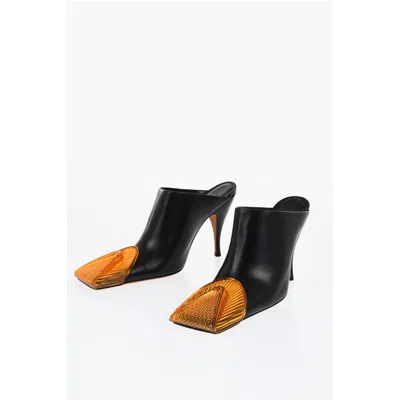 Off-white Off- Leather Lunar Mules With Statement Detail Heel 11 Women's Cm