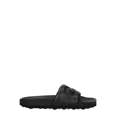Off-white Off- Leather Men's Slipper In Black