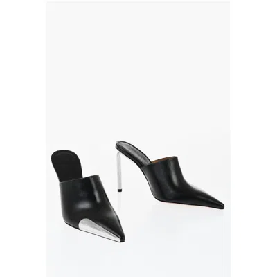 Off-white Off- Letaher Allen Pointed Mules Heel 10 Women's Cm