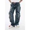Off-white Loose Fit Cargo Jeans With Regular Waist