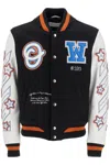 Off-white Varsity Patch Bomber Jacket In Black