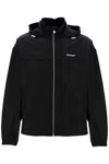 Off-white Off- Men's Boxy Windbreaker Jacket With Hood In Black