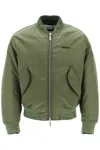 Off-white Padded Nylon Bomber Jacket In Green