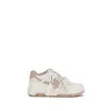 Off-white Off White Woman White Leather Out Of Office Sneakers In Multi