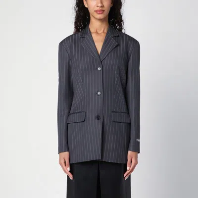 Off-white Off- Single-breasted Pinstripe Jacket