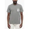Off-white Slim Fit Crewneck T-shirt With Embroideries In Gray