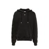 Off-white Cropped Black Hoodie With Embossed Detailing And Graphic Print In Black