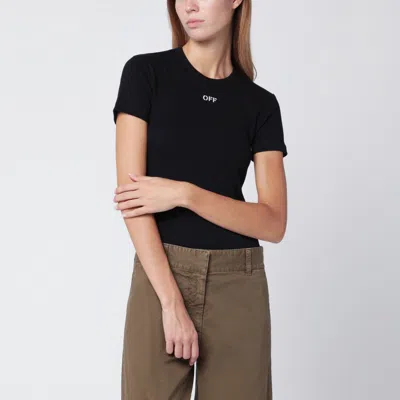 Off-white Off- T-shirt With Off Logo In Black