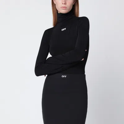 Off-white Off- Turtleneck Top With Off Logo In Black