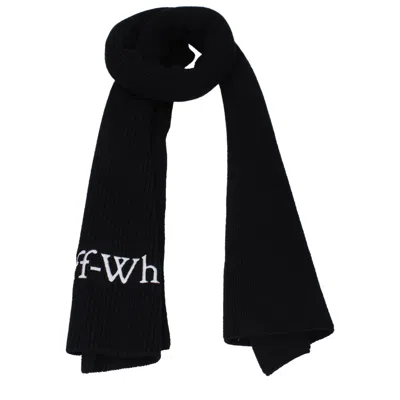 Off-white Off- Wool Men's Scarf In Black