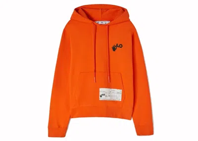 Pre-owned Off-white Off- X T-shirtnage Engineering Logo Patch Hoodie Orange/