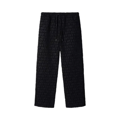 Pre-owned Off-white Off All Over Bouclé Casual Pant 'black' | Men's Size M
