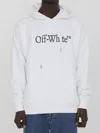 Off-white Cotton Sweatshirt Whit Frontal Logo Print In White