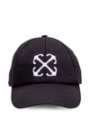 Off-white Arrow Brand-embroidered Cotton-twill Baseball Cap In Black White