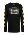 Off-white Graphic Cotton Long Sleeve T-shirt In Black