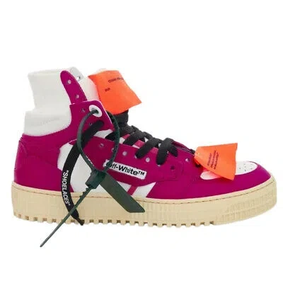 Pre-owned Off-white Off Court 3.0 Fuchsia High Top Leather Sneakers In Pink