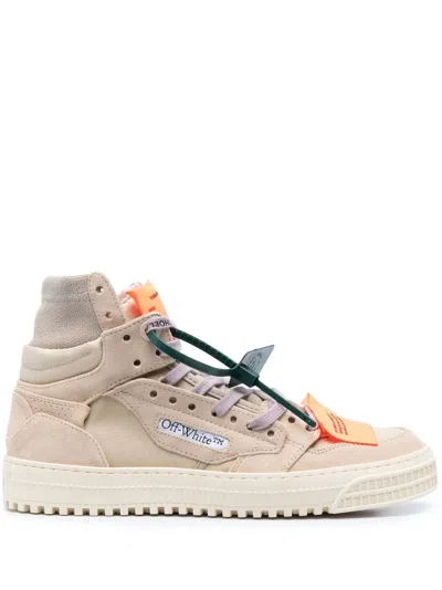 Off-white 3.0 Off Court Suede And Canvas Sneakers In Sand