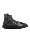 Off-white Men's 3.0 Off Court Metallic Leather High-top Sneakers In Black