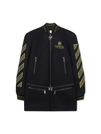 Off-white Off Eagle Twill Wo Varsity Coat In Animal Print