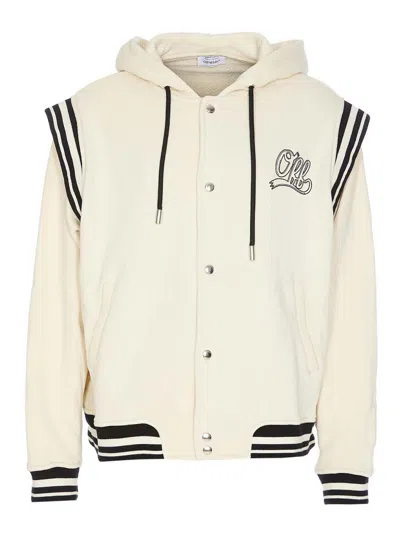 OFF-WHITE OFF FLEECE VARSITY HOODIE