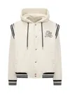 Off-white Varsity-style Hoodie In White Asparagu