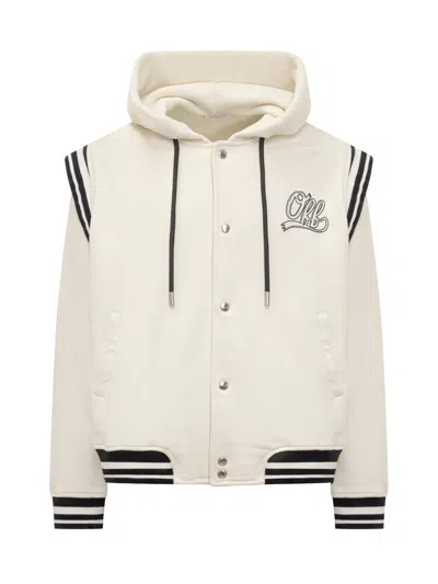 OFF-WHITE OFF FLEECE VARSITY HOODIE