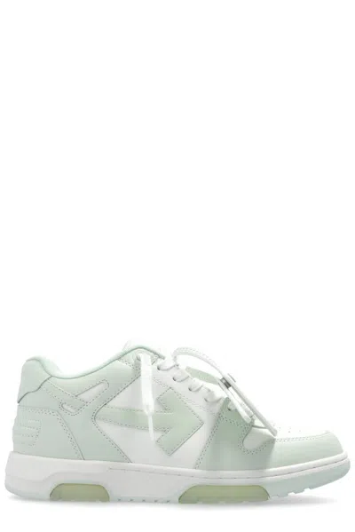 Off-white White & Green Out Of Office Calf Leather Sneakers