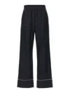 Off-white Piped-trim Pyjama Trousers In Black