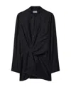 Off-white Off Jacquard Twisted Shirtdress In Black