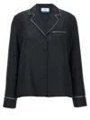 Off-white Off White Embroidered Silk Blend Pyjama Shirt In Black