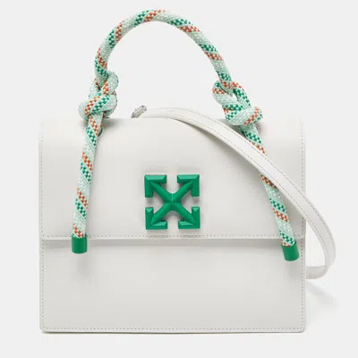 Off-white Off-leather 1.4 Gummy Jitney Top Handle Bag In White