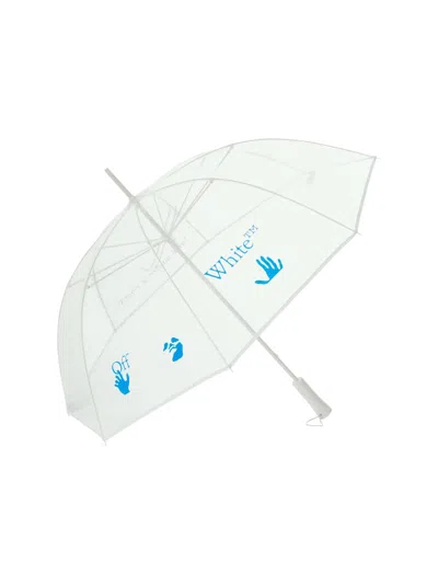 Pre-owned Off-white Off Long See Thru Umbrella In White/blue