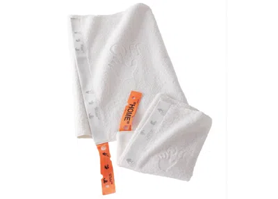 Pre-owned Off-white Off Man Swimming Logo Towel Set In White