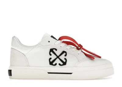 Pre-owned Off-white Off New Low Vulcanized Black (women's) Sneakers In White