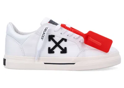 Pre-owned Off-white Off New Low Vulcanized (women's) Sneakers In White/black