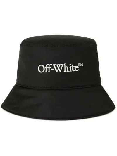 Pre-owned Off-white Off Off Bookish Embroideredlogo Bucket Hatin Black/white