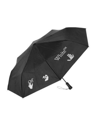 Pre-owned Off-white Off Off Foldable Umbrellain Black/white