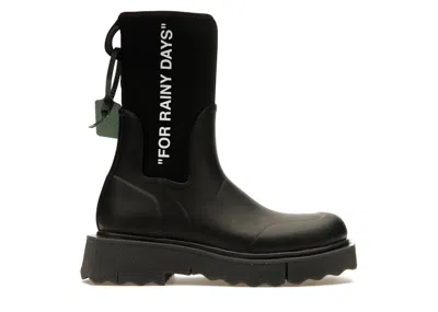 Pre-owned Off-white Off Off For Rainy Days Rain Boot (women's) Sneakers In Black/white