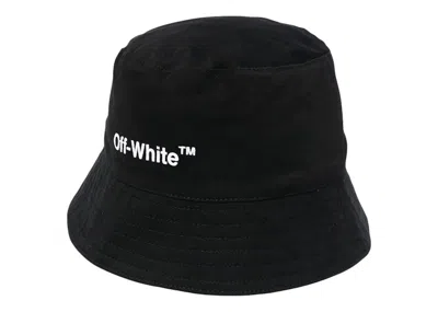 Pre-owned Off-white Off Off Helvetica Cotton Bucket Hatin Black/white