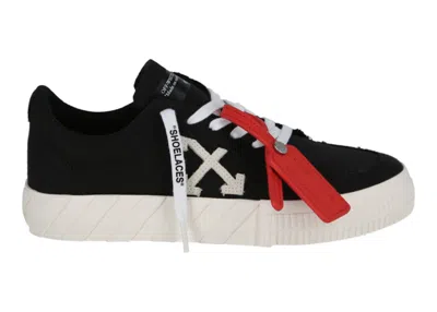 Pre-owned Off-white Off Off Low Vulcanized Canvas Sneaker (women's) Sneakers In Black/white In Multi