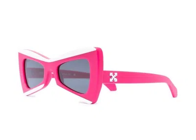 Pre-owned Off-white Off Off Nashville Cateye Sunglasses In Pink/white/grey (oeri070s23pla0013407)