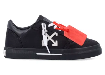 Pre-owned Off-white Off Off New Low Vulcanized Canvas (women's) Sneakers In Black/white