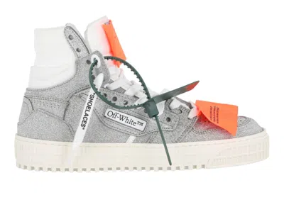 Pre-owned Off-white Off Off Offcourt 3.0 Glitter High Top Sneaker (women's) Sneakers In Silver/white