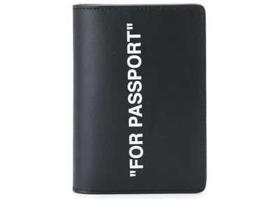 Pre-owned Off-white Off Off Quote Passport Holder "for Passport"in Black/white