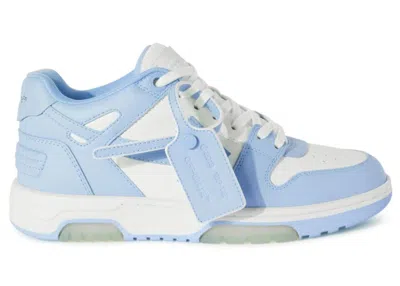 Pre-owned Off-white Off Out Of Office Calf Leather (women's) Sneakers In White/baby Blue