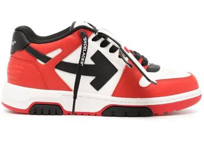 Pre-owned Off-white Off Out Of Office Low (women's) Sneakers In White/black/red