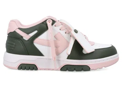 Pre-owned Off-white Off Out Of Office Ooo Low Tops (women's) Sneakers In White/green/pink