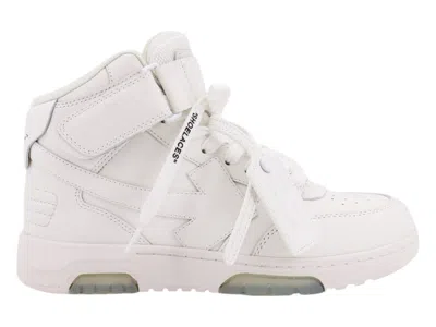 Pre-owned Off-white Off Out Of Office Ooo Mid Tops (women's) Sneakers In White